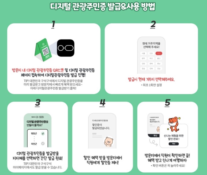 디지털 관광주민증 발급방법